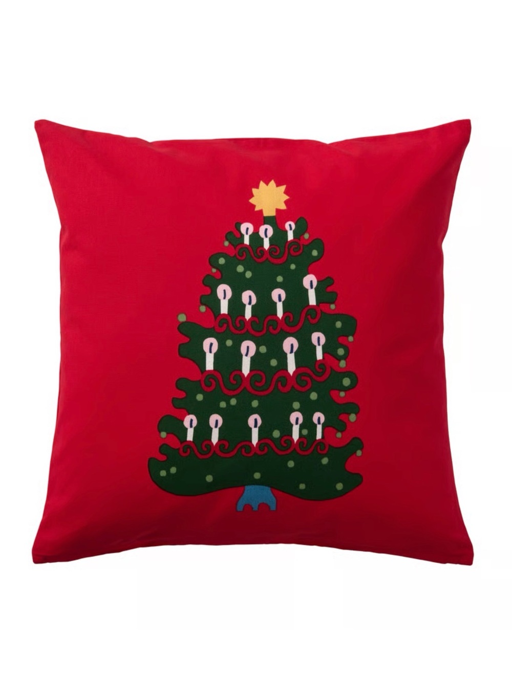 Red Holiday Tree Decorative Pillow Cover - Home Holiday